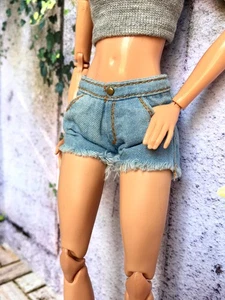 BQ-LUNE - Pantalones cortos de mezclilla lavados para muñecas de moda escala 11,5" 1/6 - Imagen 1 de 13