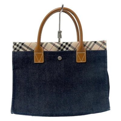Auténtico Bolso de Mano Burberry Blue Label - Beige Marino Oscuro Multi Denim Nylon Cuero Foto 1 de 4