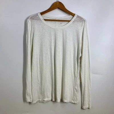 Camiseta básica ligera de manga larga blanca XL de Caslon para mujer con cuello redondo Foto 1 de 4