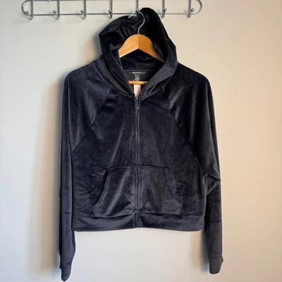 Victoria's Secret ON POINT Terciopelo Sudadera con Capucha Cremallera Completa Sudadera para Mujer Foto 1 de 4