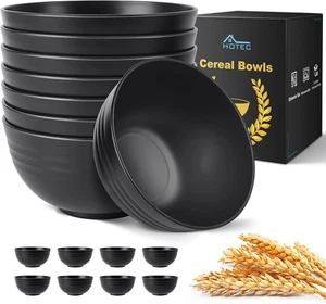 Unbreakable Wheat Straw Cereal Bowls - Microwave & Dishwasher Safe Soup and Sala - Picture 1 of 12