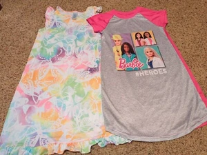 Two Girls Size 10 Nighties - Butterflies &Barbie from Children's Place & Barbie - Picture 1 of 5