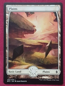 Magic The Gathering BATTLE FOR ZENDIKAR FULL ART PLAINS 252 land card MTG - Picture 1 of 2
