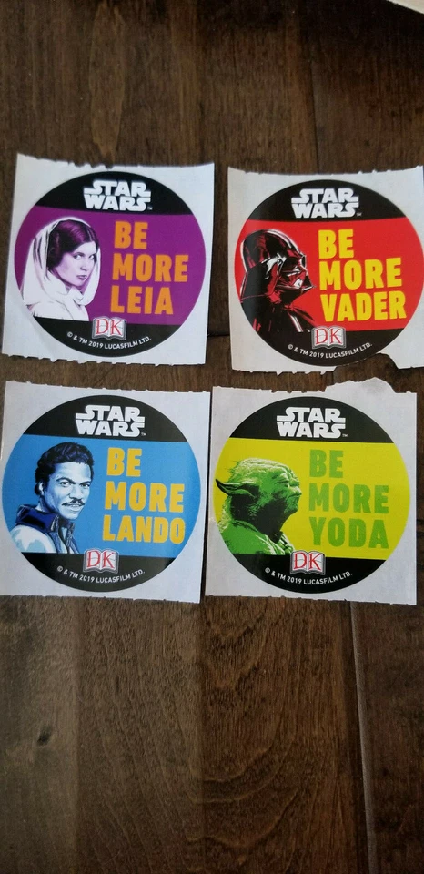 2019 SDCC DK НАБОР ИЗ 4 НАКЛЕЕК ПРИНЦЕССА ЛЕЯ ДАРТ ВЕЙДЕР ЛЭНДО ЙОДА  - Изображение 1 из 1