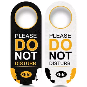 2 Pack Do Not Disturb Door Hanger Sign Funny, Meeting in Progress Door Sign Bla - Picture 1 of 12