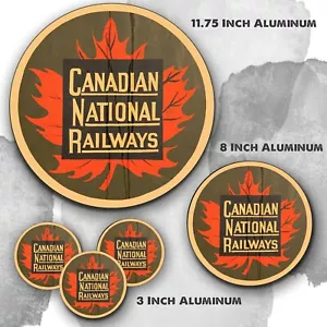 Canadian National Railways Train Reproduction Aluminum Circle Sign - Picture 1 of 4