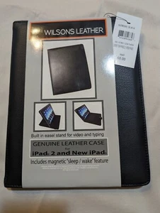 Wilson's Genuine Leather Case iPad 2, 3, 4 Generation Black Sleep/Wake 9.5x7.25 - Picture 1 of 6