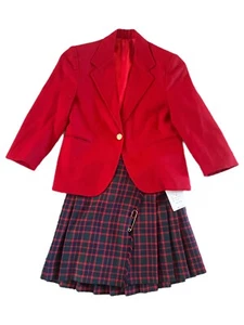 Imp Originals Jacket And Skirt Set Red Plaid Holiday Uniform Girls Vintage 70s - Picture 1 of 16