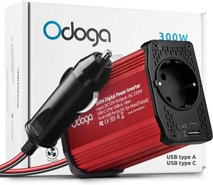 Odoga Convertisseur 12V 220V Voiture – Transformateur 300 W Onduleur 3A Port ... - Photo 1 sur 12