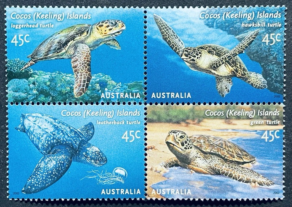 БЛОК МАРОК КОКОСОВЫЕ ОСТРОВА МОРСКИЕ ЧЕРЕПАХИ 4 КАК НОВЫЕ БЕЗ НАКЛЕЕК И СЛЕДОВ 2002 ЧЕРЕПАХА ДИКАЯ ПРИРОДА МОРСКАЯ 1 - Изображение 1 из 1