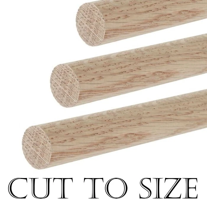 AUSTIN COMMERCE Oak Dowels - 9mm, 12mm, 18mm diameter and all lengths available: 30mm up to 2.4m