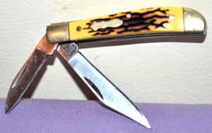 Vintage Schrade Uncle Henry Trapper 1105611 Jigged Delrin Handle Pocket Knife US - Picture 1 of 9