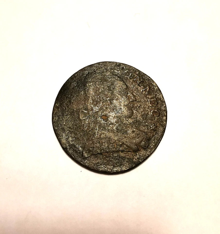 Moneda Cooper de 1/2 centavo Connecticut de Estados Unidos 1788 "busto enviado a la derecha" M2-D R1 Foto 1 de 4