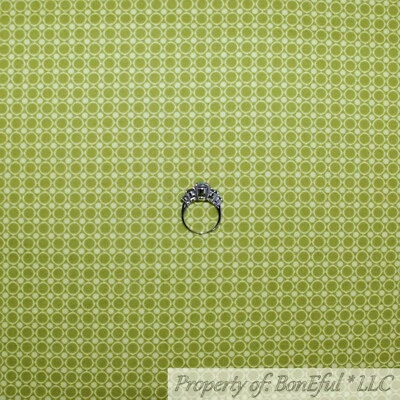 BonEful Fabric FQ Cotton Quilt Green Tonal Polka Dot Stripe Calico Pattern Print - Image 1 of 4