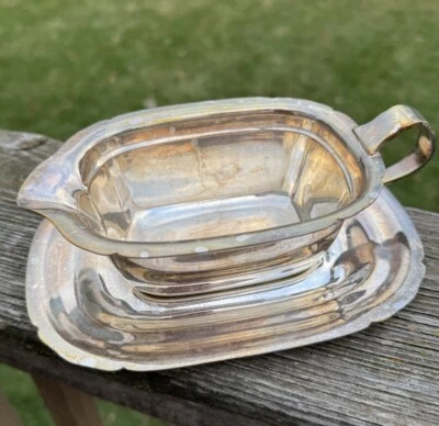 Juego de platos y botes de salsa de salsa de salsa de salsa de salsa vintage REED & BARTON MAYFLOWER 5000 1947 C1 Foto 1 de 4