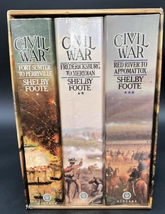 The Civil War Shelby Foote 3 Vol Paperback Historic Trilogy Complete Set - Picture 1 of 10