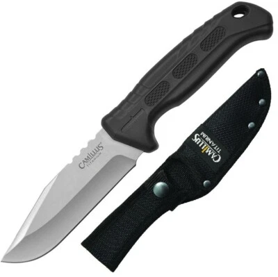 Camillus Hawker Fixed Knife 4" Titanium Coated 420 Steel Blade Black TPR Handle - Image 1 of 3