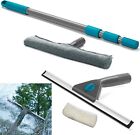 NEW WINDOW CLEANING TOOL MOP WASH & WIPE SET EXTENSION POLE TELESCOPIC SQUEEGEE