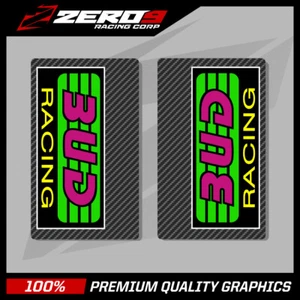 BUD RACING UPPER FORK DECALS SX50 SX65 YZ65 TC50 TC65 MC50 MC65 CARBON - Picture 1 of 1