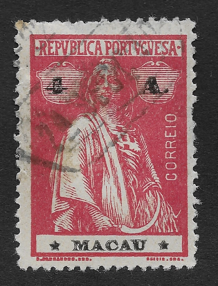 MACAU; 1913 Ceres 4A Carmín/Negro Usado (BX) Foto 1 de 1