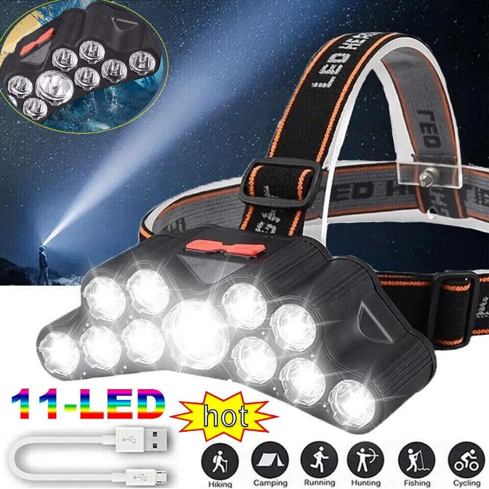 Super Bright LED Headlamp Rechargeable Headlight Head Torch Work Lamp Flashlight