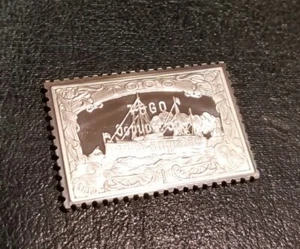 STERLING SILVER STAMP TOGO 1915 OVERPRINTED POSTMASTERS SOCIETY - Picture 1 of 3