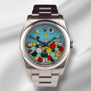 Rolex Oyster Perpetual 36mm Steel Mens Steel Watch Celebration Blue Dial 116000 - Picture 1 of 11