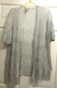 Beautiful Travelers Collection by Chico's Silver Slinky Metallic Top sz 3 - Picture 1 of 7