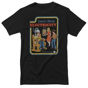 Officially Licensed Steven Rhodes - Learn About Electricity Mens T-Shirt - Picture 1 of 2