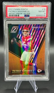 Patrick Mahomes II 2021 26/49 Panini Zenith prueba de artista plata #16 PSA 8 Chiefs - Imagen 1 de 3