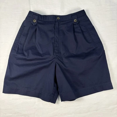 Shorts plissado feminino Crazy Horse por Liz Claiborne azul marinho bolsos tamanho 6 - Imagem 1 de 4