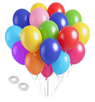 Paquete de globos de fiesta multicolor 60 piezas de látex 12 pulgadas globos con cinta Foto 1 de 3