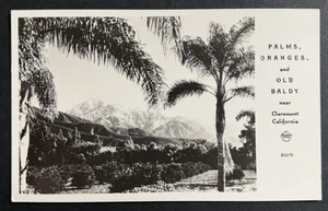 Vintage Real Photo Postcard Old Baldy Palms Oranges Mountain California CA RPPC - Picture 1 of 2