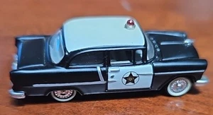 2" HO Model 1/87 Scale 2 Door 1955 Chevy Bel Air Patrol Police Car Yellowed Rare - Picture 1 of 7