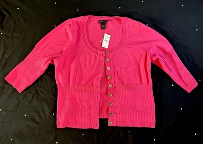 Nuevo Lane Bryant Mujer’s Manga 3/4 Cuello en V Banda Cintura Cárdigan Suéter Talla 18/20 Foto 1 de 4