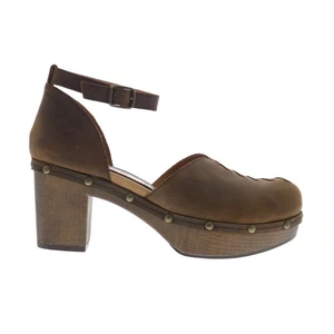 Sbicca Donerail PS203 Womens Brown Leather Hook & Loop Strap Heels Shoes 9 - Picture 1 of 8