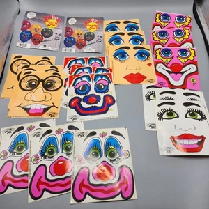Vintage “Balloony Party Pals” Party Balloon Stickers Lot! 18 Face Stickers - Picture 1 of 7