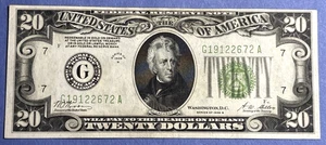 Series 1928 B $20 Twenty Dollar Federal Reserve Note Chicago G19122672A AU/CU - Picture 1 of 4
