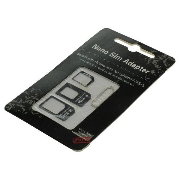 Nano SIM Tarjetas Adaptador 3 IN 1Micro IPHONE 4/4s i9300 Samsung Galaxy - Imagen 1 de 1