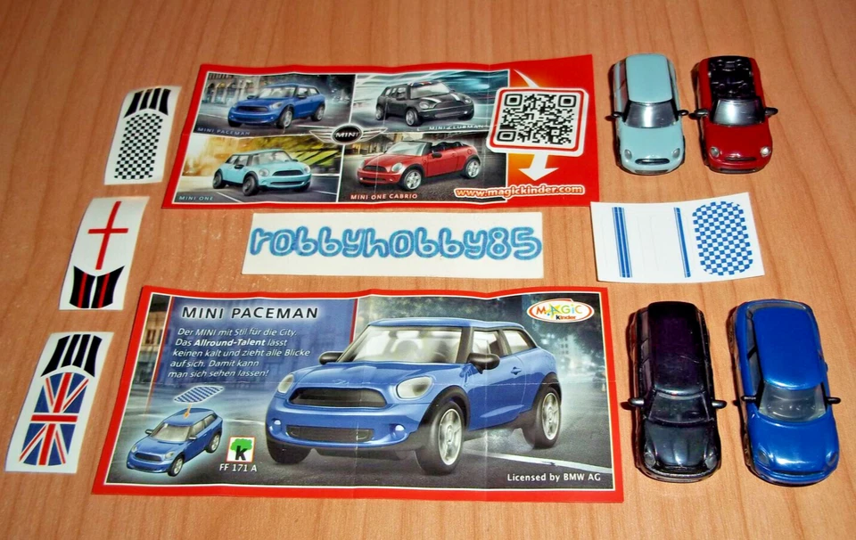 Komplettsatz BMW Mini Cooper (FF167 - FF171A) + 4 bpz Kinder Germania 2014/15 - Bild 1 von 1