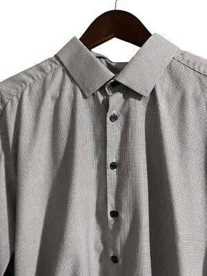Camisa de Vestir Christian Lacroix Mediana 171/2-34/35 Manga Larga Gris Negra Foto 1 de 4