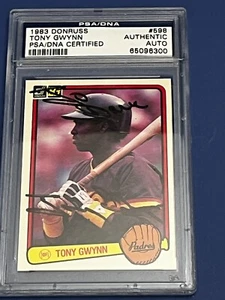 Tarjeta de novato firmada por Tony Gwynn Padres 1983 Donruss #598 PSA/DNA auténtica AUTO RC - Imagen 1 de 6