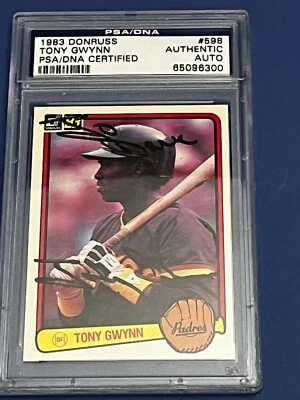 Tarjeta de novato firmada por Tony Gwynn Padres 1983 Donruss #598 PSA/DNA auténtica AUTO RC Foto 1 de 4