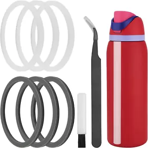 6 Pcs Silicone Water Bottle Gasket Replacement for Owala Freesip, with Cleaning - Picture 1 of 12