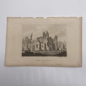 Antique 1800s Ashby De La Zouch Leicestershire Engraving Print - Picture 1 of 4