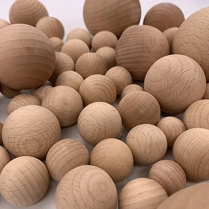Wooden Balls Natural Craft Wood Ball Sphere Round Dia 7mm 8 10 12 15 18 20~60mm - Picture 1 of 19