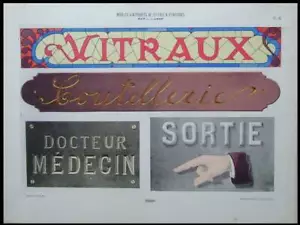 FRANZÖSISCHES JUGENDSTIL SCHILD - 1903 HELIOTYPIE POCHOIR - TYPOGRAFIE - Bild 1 von 2
