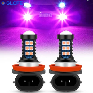2X H11 H8 30-LED Bulbs Pink Purple Super Bright Fog Light DRL Light High Power - Picture 1 of 11