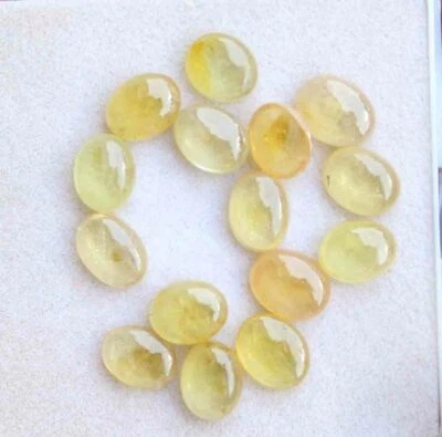 Piedra preciosa suelta cabujón zafiro amarillo forma ovalada natural de 22,30 quilates Foto 1 de 2