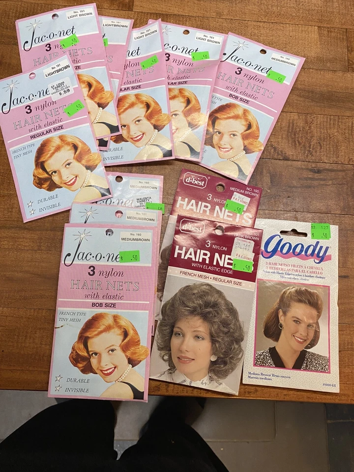 Jac-O-Net Lot  NOS Hair Net with Elastic #161 Bob size Brown dance Goody Dbest - Image 1 of 1